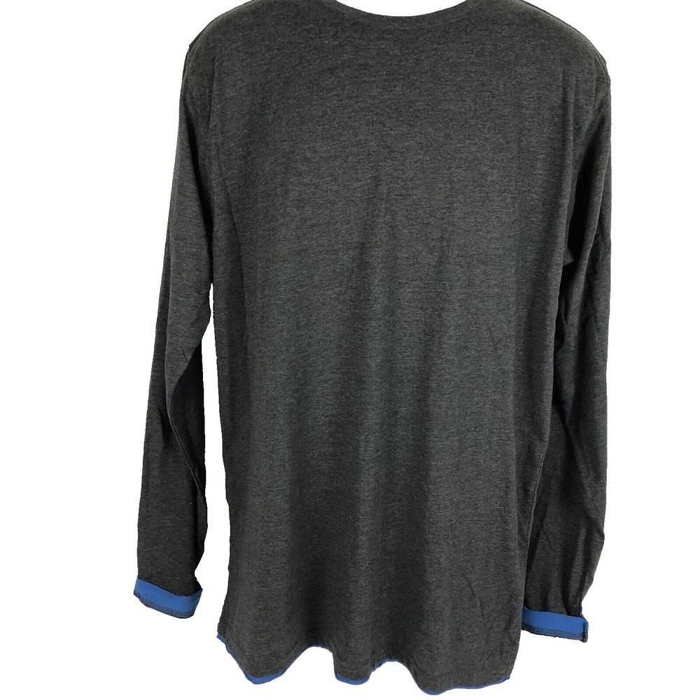 Blue Sol T Shirt‎ Men 2XL Gray Heather Blue Accent Long Sleeve